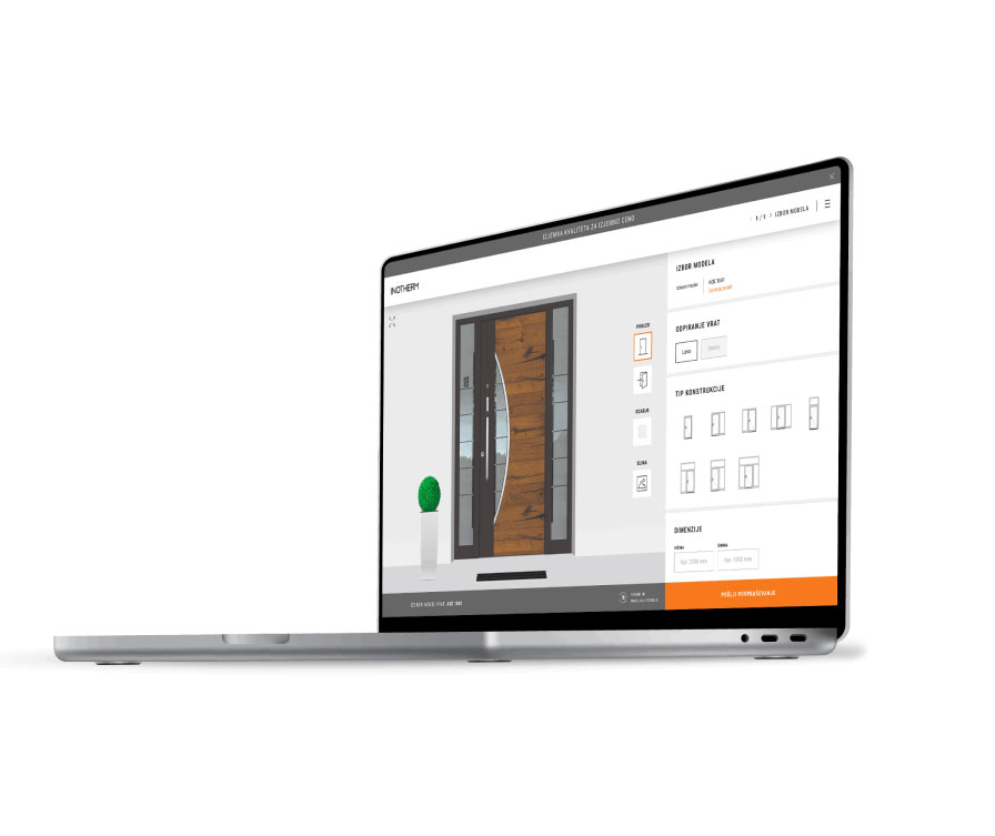 Porte d'entrée dans le configurateur