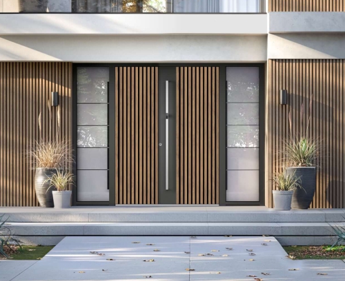 Portes d'entrée en aluminium extravagantes